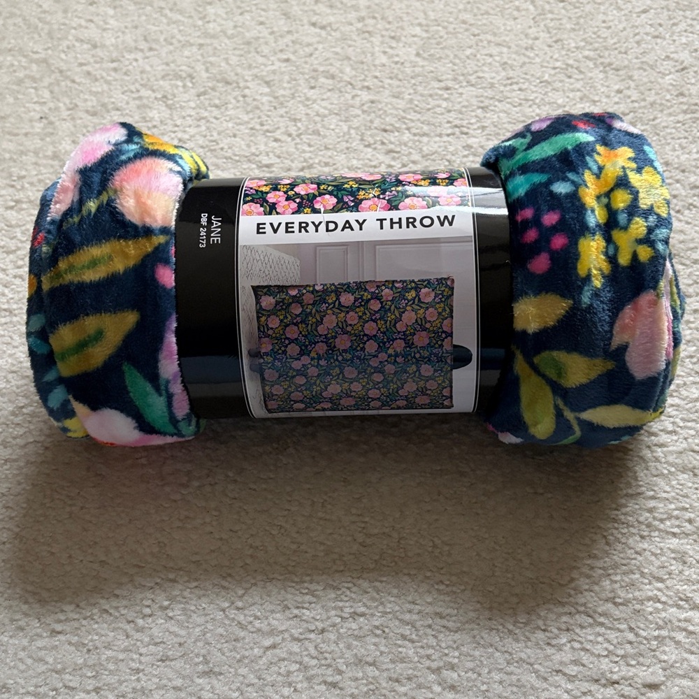 Pink/Green Floral Blanket